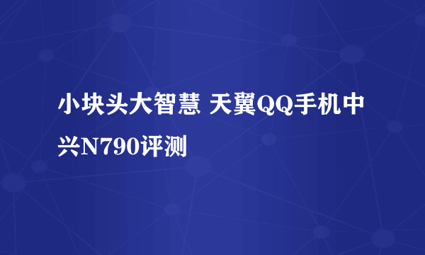 小块头大智慧 天翼QQ手机中兴N790评测