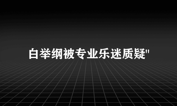 白举纲被专业乐迷质疑