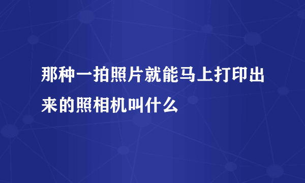 那种一拍照片就能马上打印出来的照相机叫什么