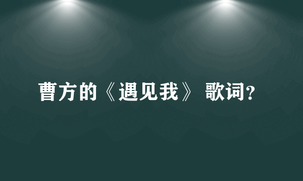 曹方的《遇见我》 歌词？