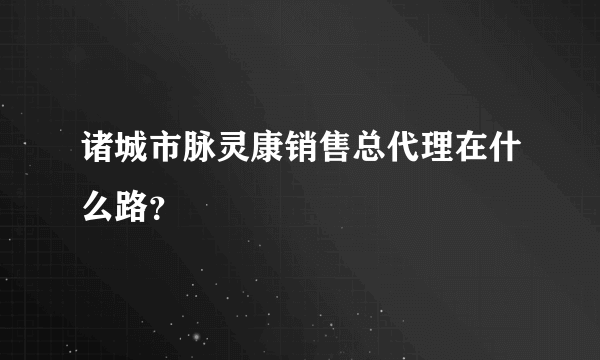 诸城市脉灵康销售总代理在什么路？