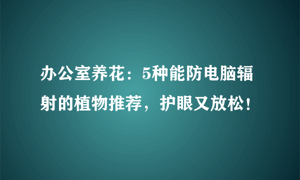 办公室养花：5种能防电脑辐射的植物推荐，护眼又放松！