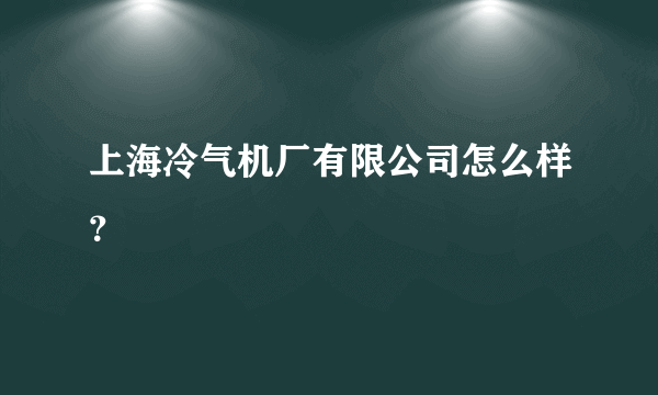 上海冷气机厂有限公司怎么样？