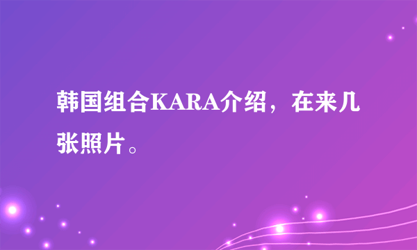 韩国组合KARA介绍，在来几张照片。