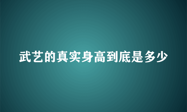 武艺的真实身高到底是多少