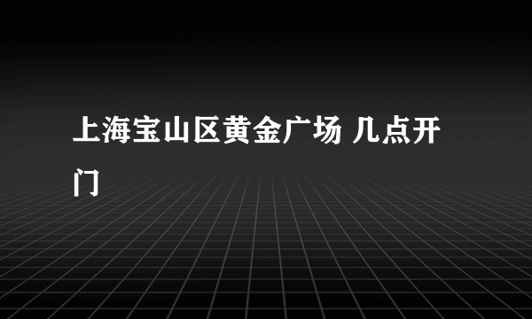 上海宝山区黄金广场 几点开门