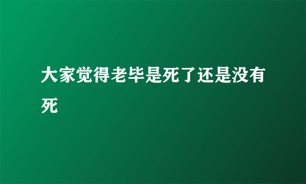 大家觉得老毕是死了还是没有死