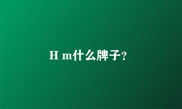 H m什么牌子？