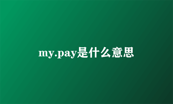 my.pay是什么意思