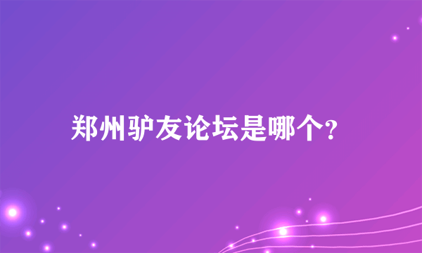 郑州驴友论坛是哪个？