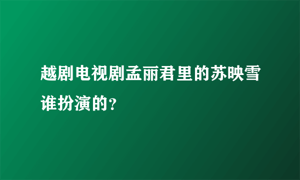 越剧电视剧孟丽君里的苏映雪谁扮演的？