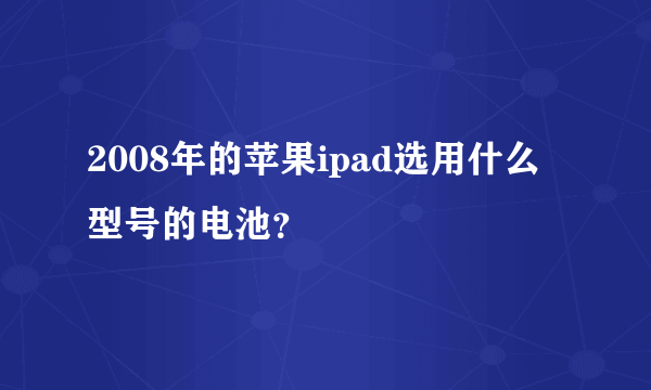 2008年的苹果ipad选用什么型号的电池？