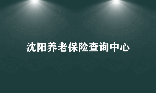 沈阳养老保险查询中心