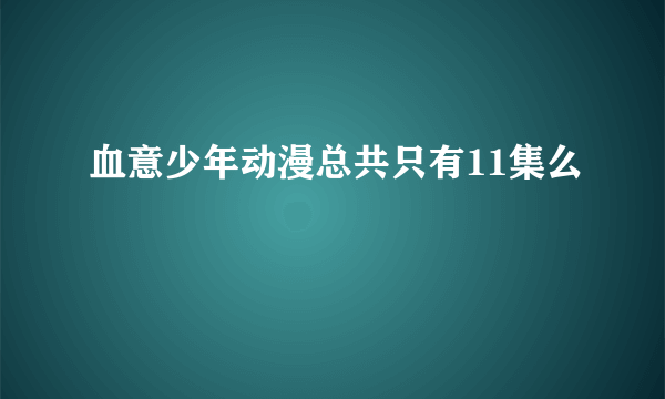 血意少年动漫总共只有11集么