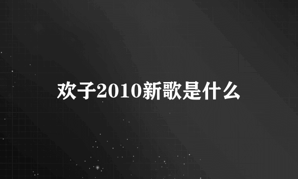 欢子2010新歌是什么