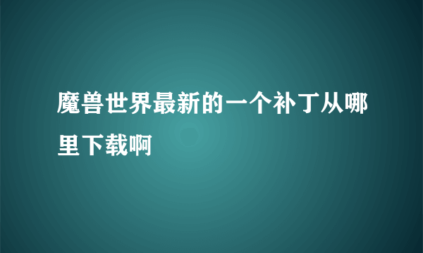 魔兽世界最新的一个补丁从哪里下载啊