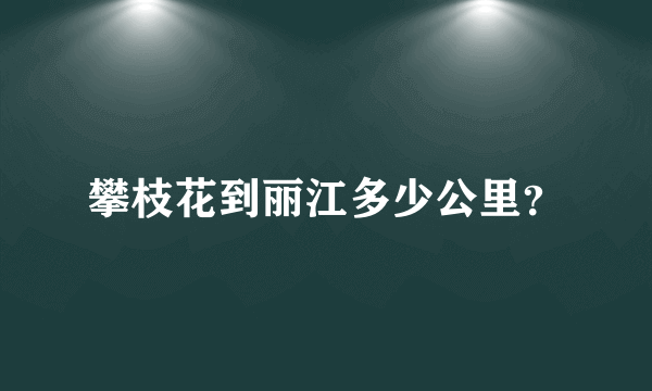 攀枝花到丽江多少公里？