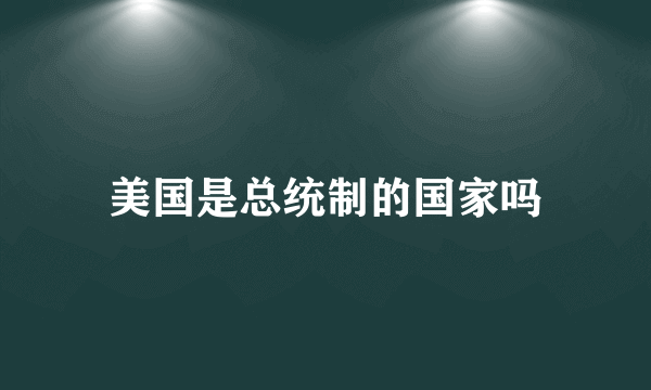 美国是总统制的国家吗