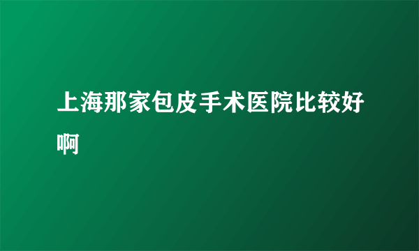 上海那家包皮手术医院比较好啊