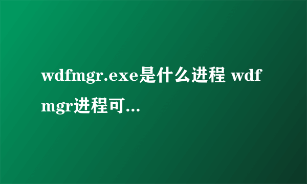 wdfmgr.exe是什么进程 wdfmgr进程可以关闭吗