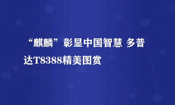 “麒麟”彰显中国智慧 多普达T8388精美图赏