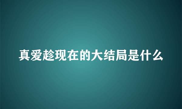 真爱趁现在的大结局是什么