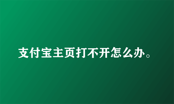 支付宝主页打不开怎么办。