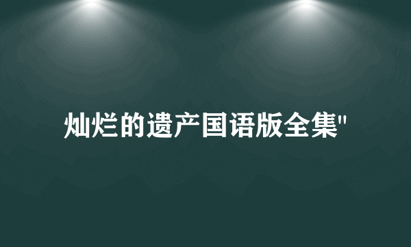 灿烂的遗产国语版全集