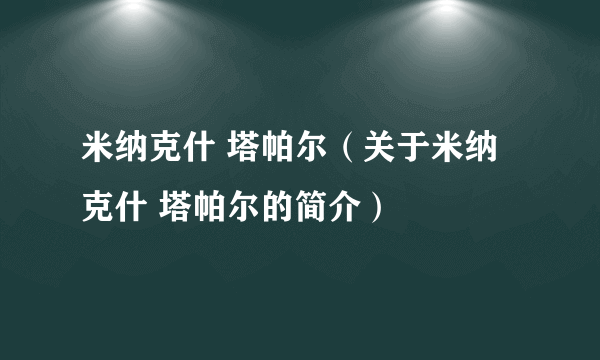 米纳克什 塔帕尔（关于米纳克什 塔帕尔的简介）