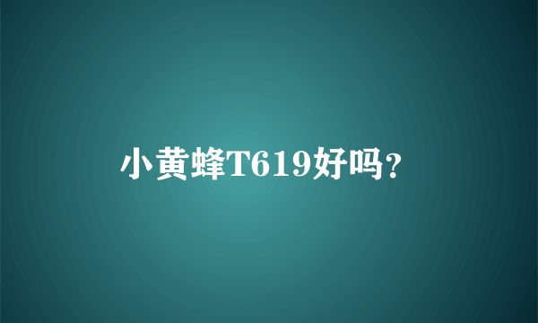 小黄蜂T619好吗？