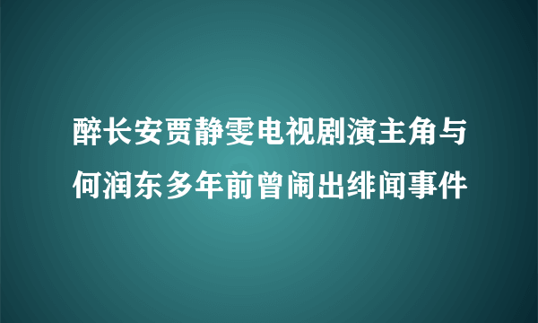 醉长安贾静雯电视剧演主角与何润东多年前曾闹出绯闻事件