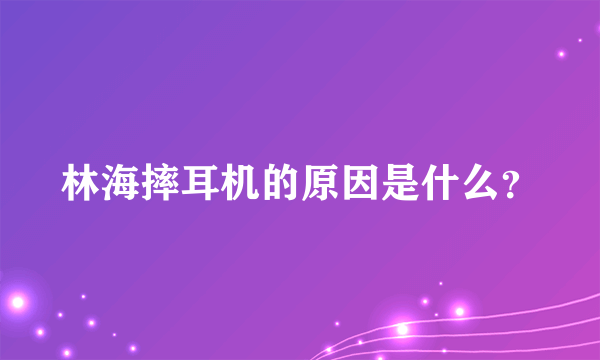 林海摔耳机的原因是什么？