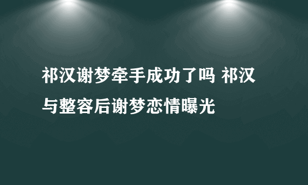 祁汉谢梦牵手成功了吗 祁汉与整容后谢梦恋情曝光