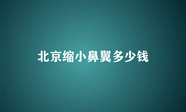 北京缩小鼻翼多少钱