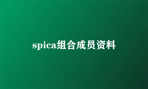 spica组合成员资料