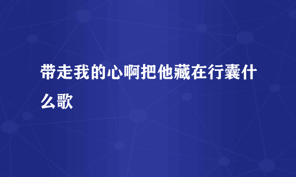 带走我的心啊把他藏在行囊什么歌