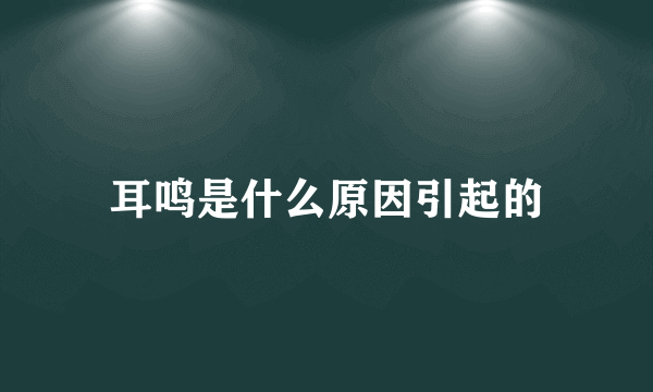 耳鸣是什么原因引起的