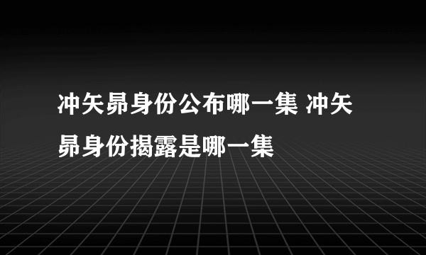 冲矢昴身份公布哪一集 冲矢昴身份揭露是哪一集