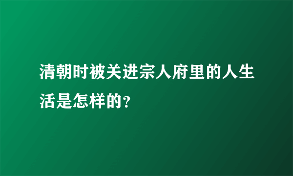 清朝时被关进宗人府里的人生活是怎样的？