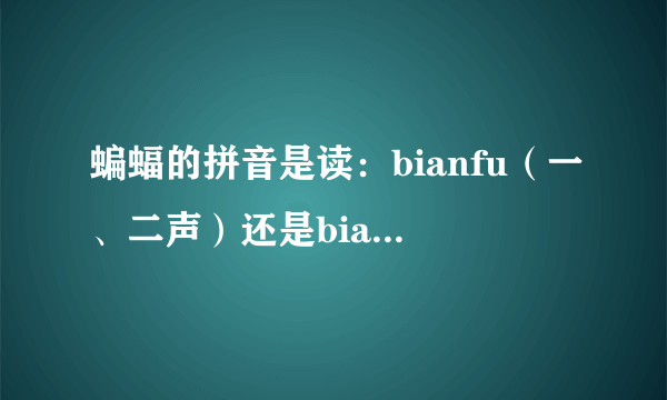 蝙蝠的拼音是读：bianfu（一、二声）还是bianfu（三、二声）？