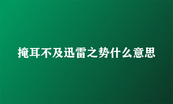 掩耳不及迅雷之势什么意思