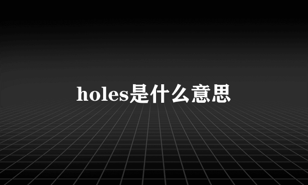 holes是什么意思