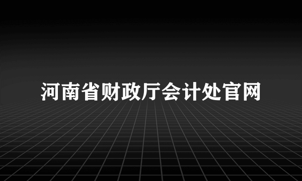 河南省财政厅会计处官网