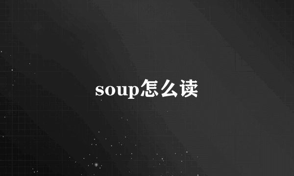 soup怎么读