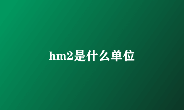 hm2是什么单位