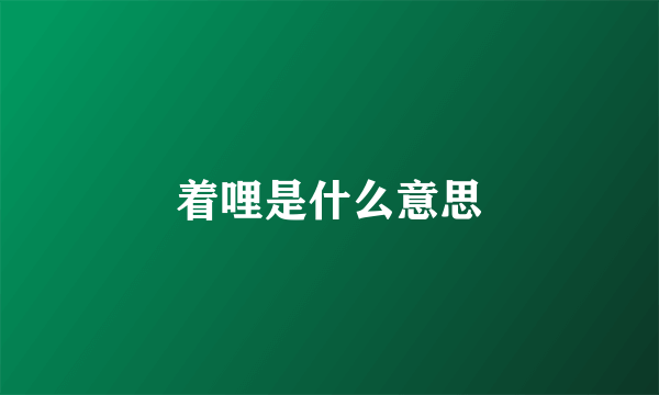 着哩是什么意思