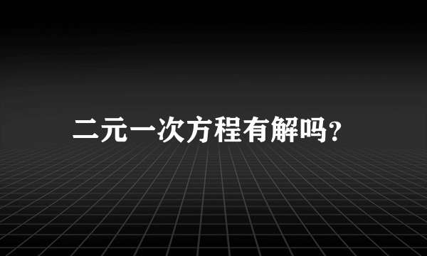 二元一次方程有解吗？