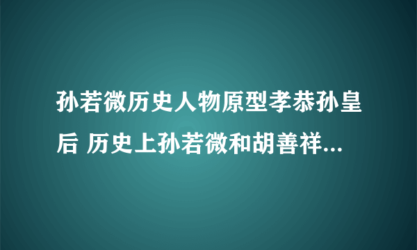 孙若微历史人物原型孝恭孙皇后 历史上孙若微和胡善祥什么关系