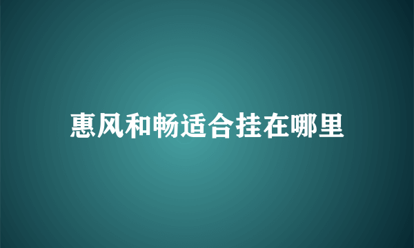 惠风和畅适合挂在哪里