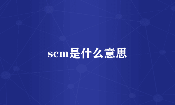 scm是什么意思